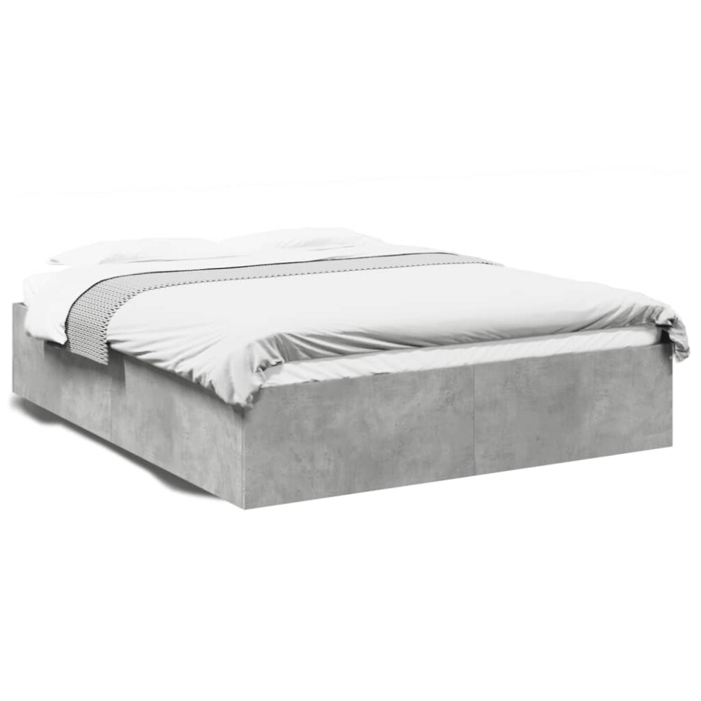 Vidaxl (Concrete Grey, 150 X 200 Cm/ 35 Cm) Bed Frame Bedroom Bed Base Bedstead White 120X200 Cm Engineered Wood