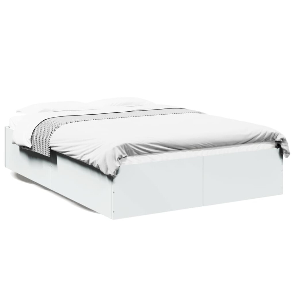 (white, 140 x 200 cm/ 35 cm) vidaXL Bed Frame Bedroom Bed Base Bedstead White 120x200 cm Engineered Wood