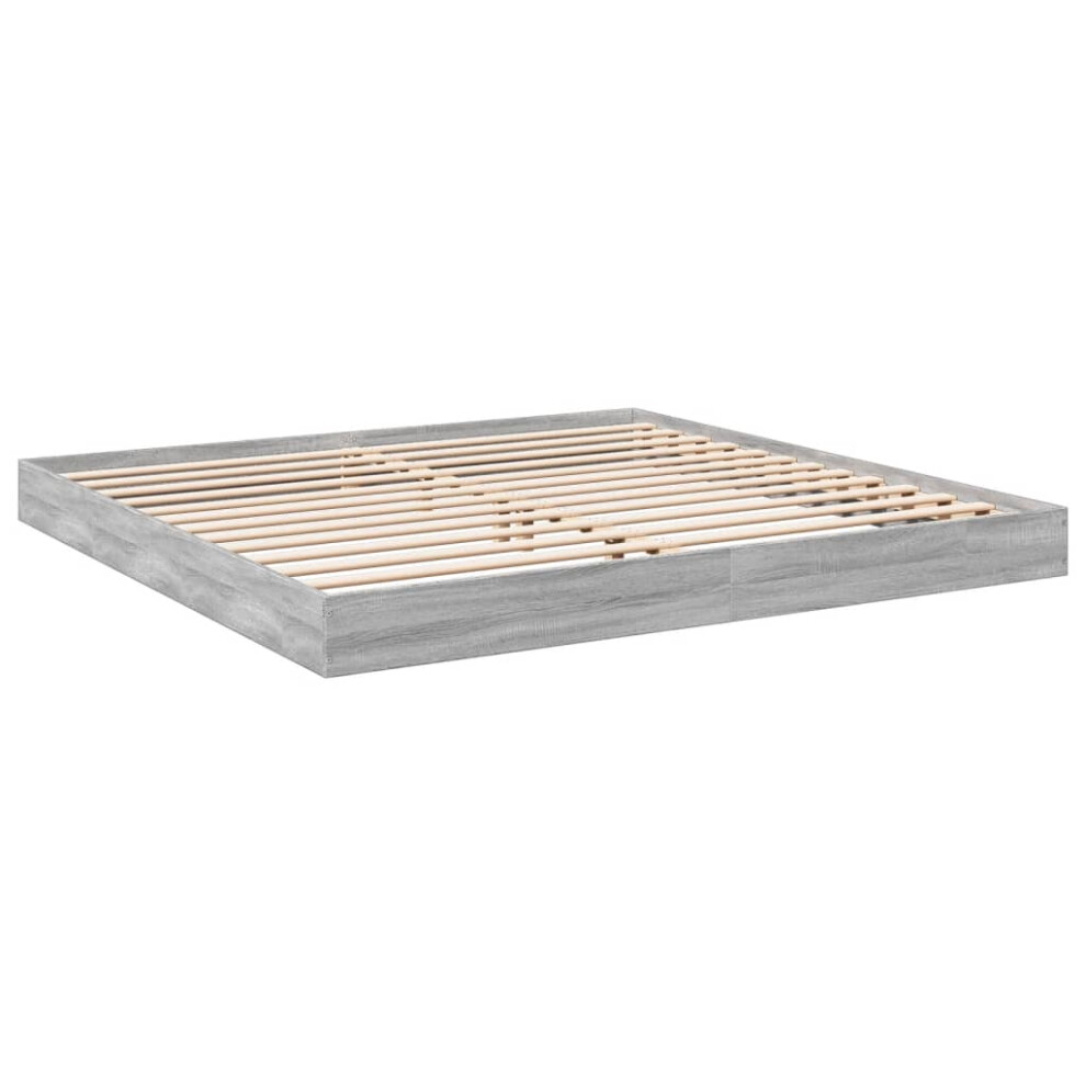 Vidaxl (Grey Sonoma, 180 X 200 Cm/ 17 Cm) Bed Frame Bedroom Bed Base Bedstead White 120X200 Cm Engineered Wood