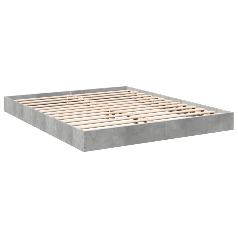 (concrete grey, 160 x 200 cm/ 17 cm) vidaXL Bed Frame Bedroom Bed Base Bedstead White 120x200 cm Engineered Wood