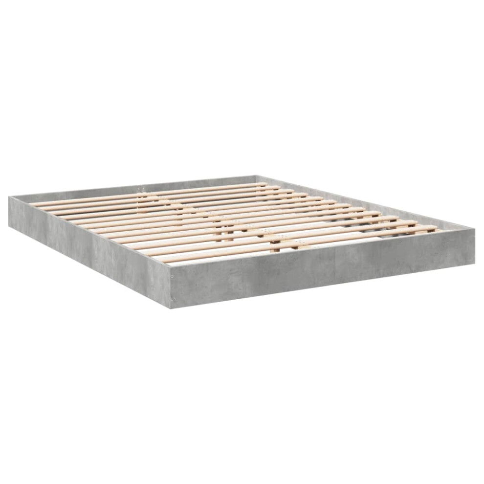 (concrete grey, 150 x 200 cm/ 17 cm) vidaXL Bed Frame Bedroom Bed Base Bedstead White 120x200 cm Engineered Wood