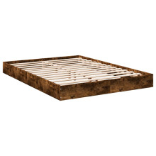 (smoked oak, 140 x 200 cm/ 17 cm) vidaXL Bed Frame Bedroom Bed Base Bedstead White 120x200 cm Engineered Wood