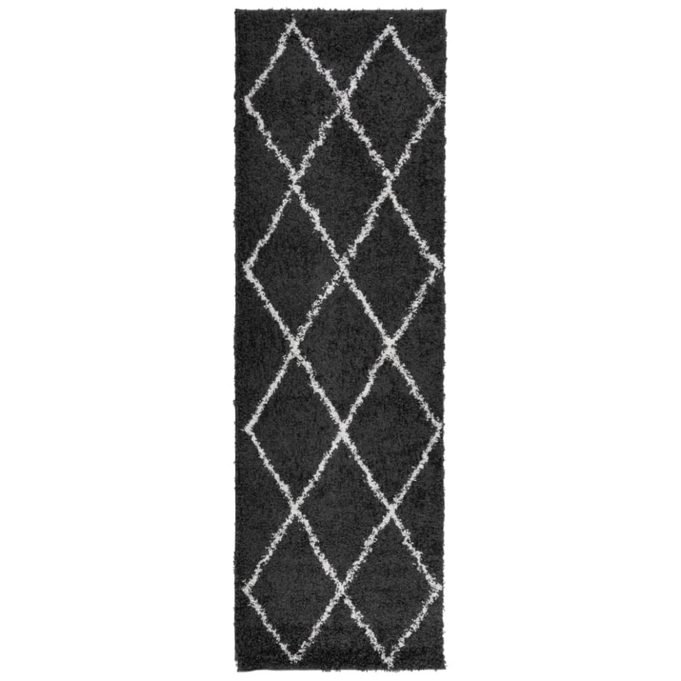 (black and cream, 80 x 250 cm) vidaXL Shaggy Rug Floor Mat Fluffy Rug Area Rug PAMPLONA High Pile Modern