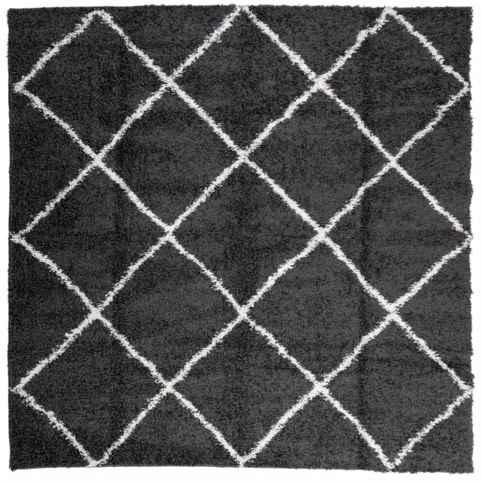 (black and cream, 120 x 120 cm) vidaXL Shaggy Rug Floor Mat Fluffy Rug Area Rug PAMPLONA High Pile Modern