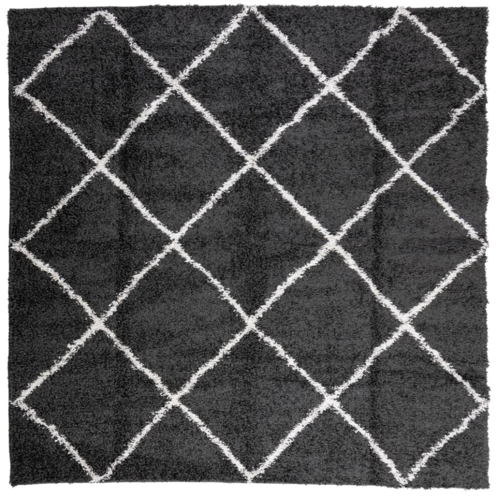 (black and cream, 160 x 160 cm) vidaXL Shaggy Rug Floor Mat Fluffy Rug Area Rug PAMPLONA High Pile Modern