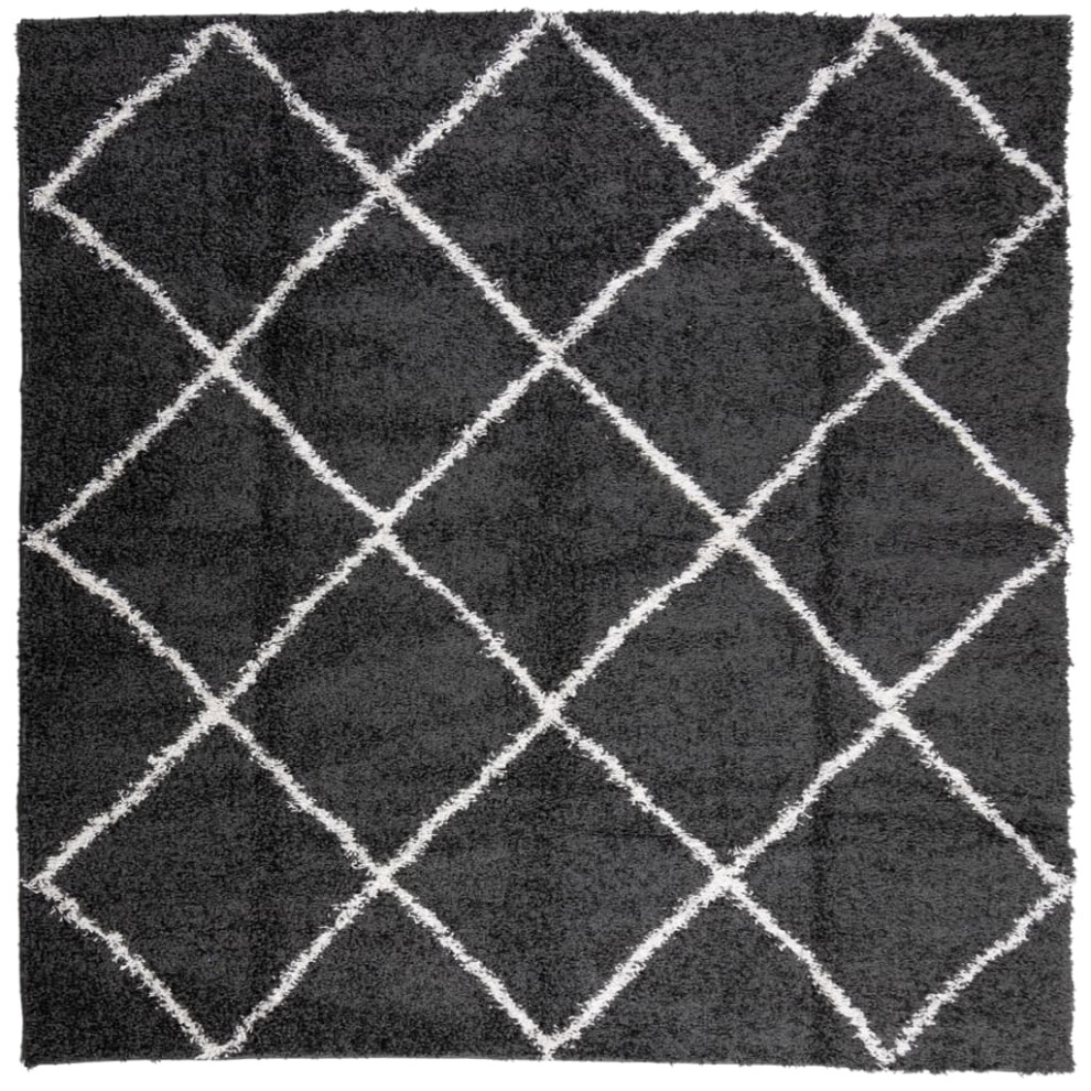 (black and cream, 240 x 240 cm) vidaXL Shaggy Rug Floor Mat Fluffy Rug Area Rug PAMPLONA High Pile Modern