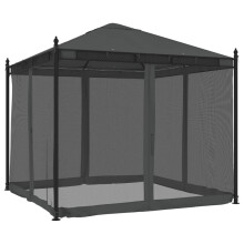 vidaXL Pavillon mit Netzwänden Anthrazit 2,93x2,93 m Stahl