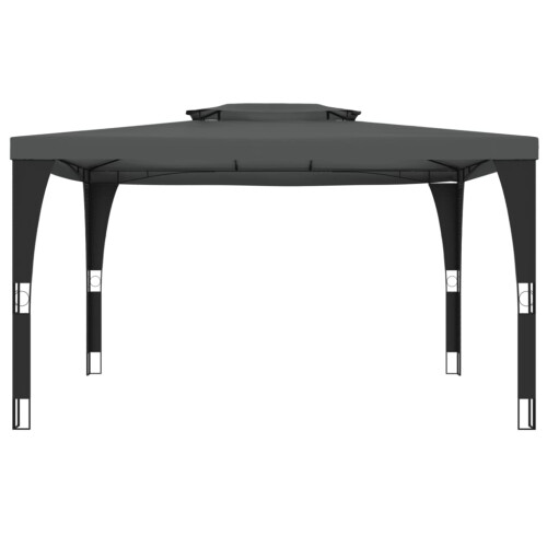 VidaXL vidaXL Pavillon mit Doppeldach Anthrazit 3,98x2,98 m Stahl 2