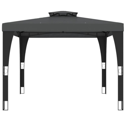 VidaXL vidaXL Pavillon mit Doppeldach Anthrazit 2,98x2,98 m Stahl 2