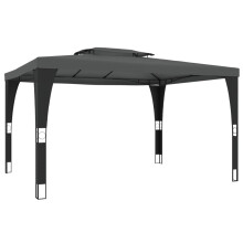 vidaXL Pavillon mit Doppeldach Anthrazit 3,98x2,98 m Stahl