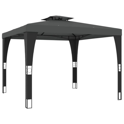 VidaXL vidaXL Pavillon mit Doppeldach Anthrazit 2,98x2,98 m Stahl 1