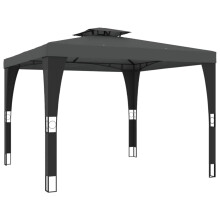 vidaXL Pavillon mit Doppeldach Anthrazit 2,98x2,98 m Stahl