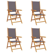 (anthracite, 4 pcs) vidaXL Reclining Garden Chairs Outdoor Chairs Armchair Fabric & Solid Wood