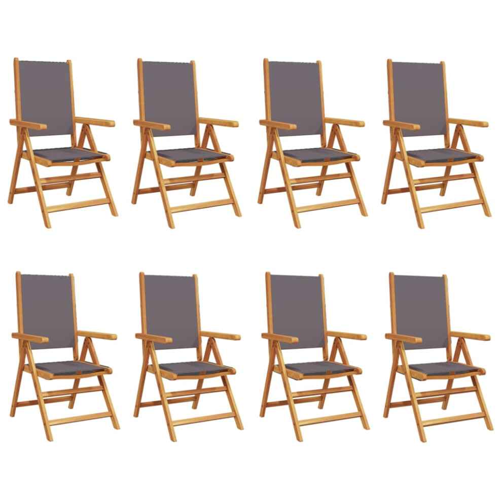 (anthracite, 8 pcs) vidaXL Reclining Garden Chairs Outdoor Chairs Armchair Fabric & Solid Wood