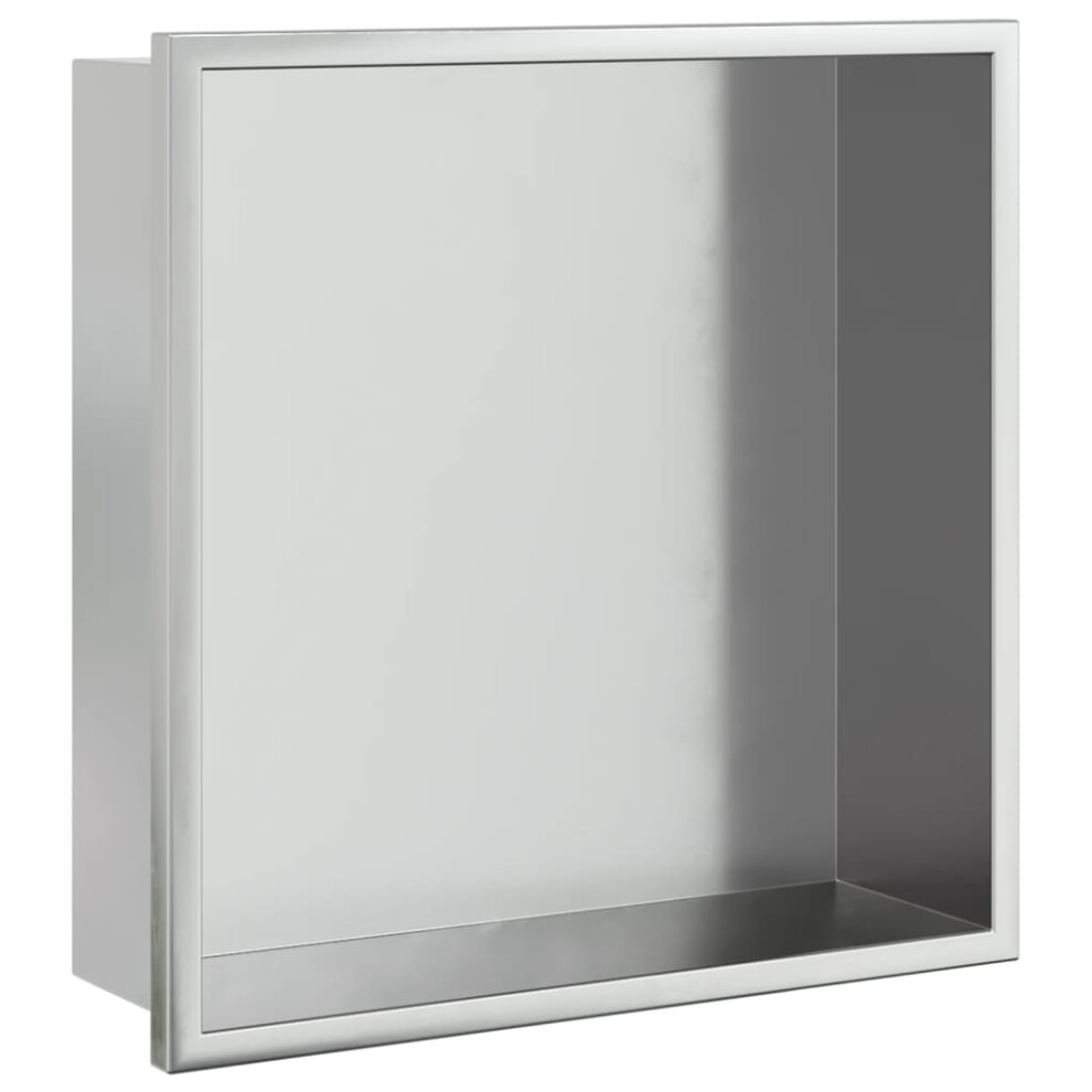 (silver) vidaXL Shower Niche Bathroom Storage Recessed Shower Shelf Stainless Steel