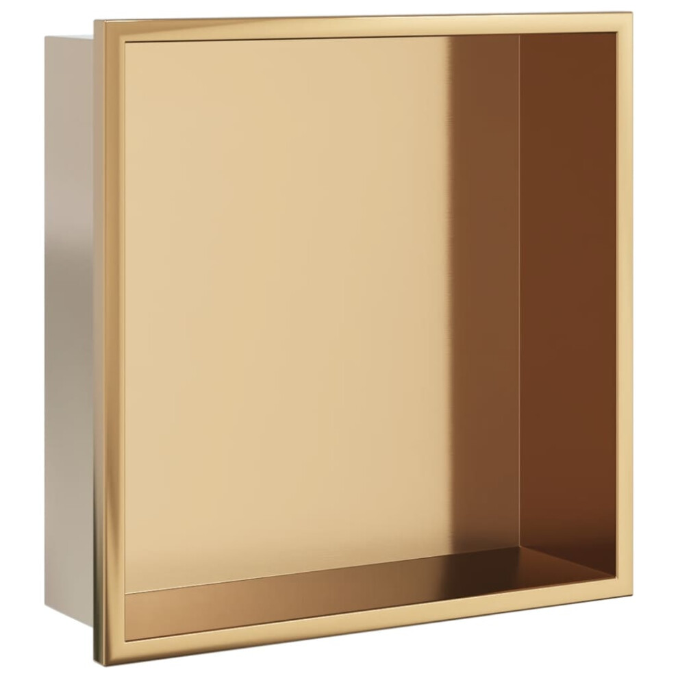 (gold) vidaXL Shower Niche Bathroom Storage Recessed Shower Shelf Stainless Steel