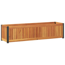(110 x 30 x 27.5 cm) vidaXL Garden Planter Outdoor Flower Pot Planter Pot Solid Wood Acacia & Steel