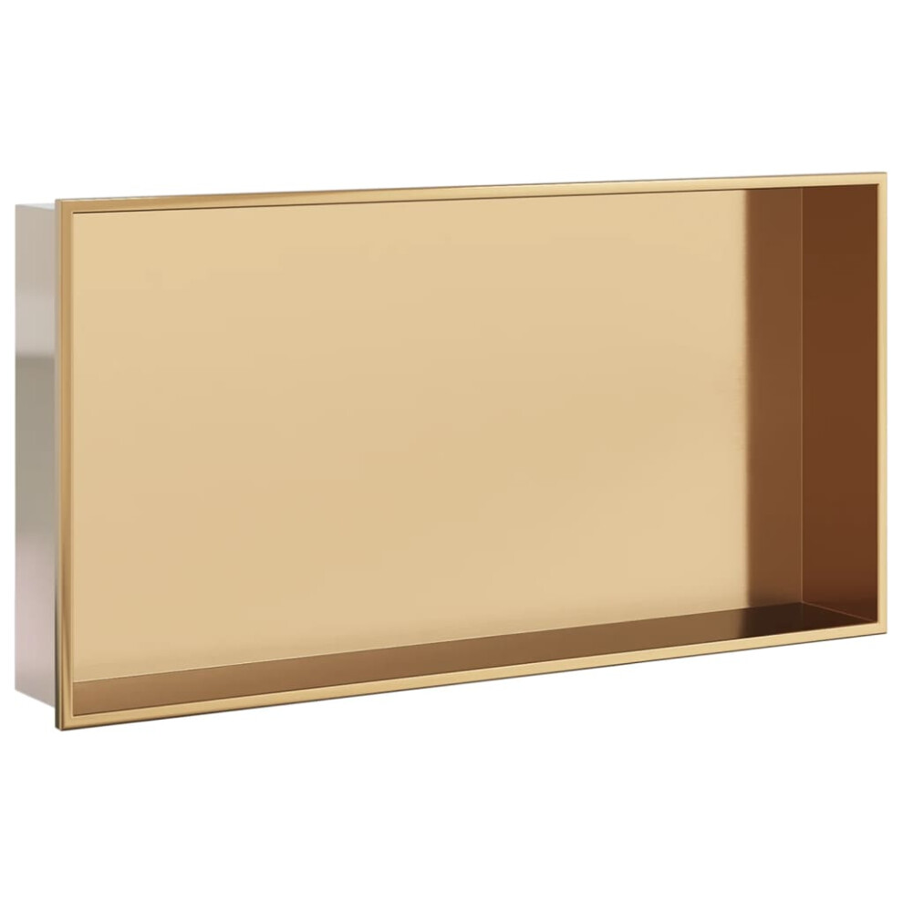 Vidaxl (Gold) Shower Niche Wall Recessed Shower Shelf Brushed Silver Stainless Steel