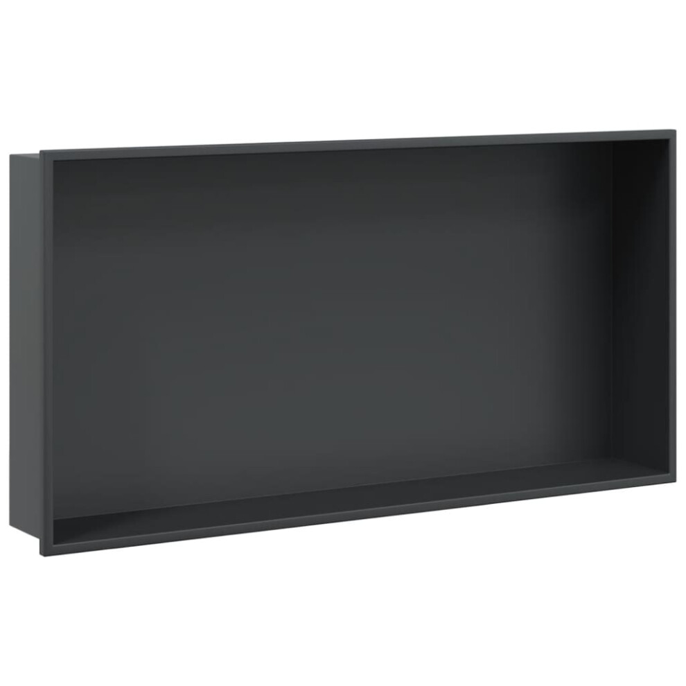 Vidaxl (Black) Shower Niche Wall Recessed Shower Shelf Brushed Silver Stainless Steel