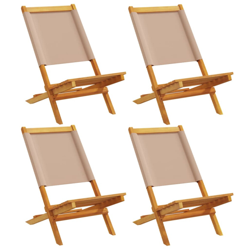 (taupe, 4 pcs) vidaXL Folding Garden Chairs 6 pcs Chairs Cream White Fabric and Solid Wood