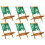 VidaXL (leaf pattern, 6 pcs) vidaXL Folding Garden Chairs 6 pcs Chairs Cream White Fabric and Solid Wood 1