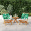 VidaXL (leaf pattern, 2 pcs) vidaXL Folding Garden Chairs 6 pcs Chairs Cream White Fabric and Solid Wood 2