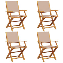 (taupe, 4 pcs) vidaXL Garden Chairs Outdoor Chair Dining Chair Solid Wood Acacia and Fabric