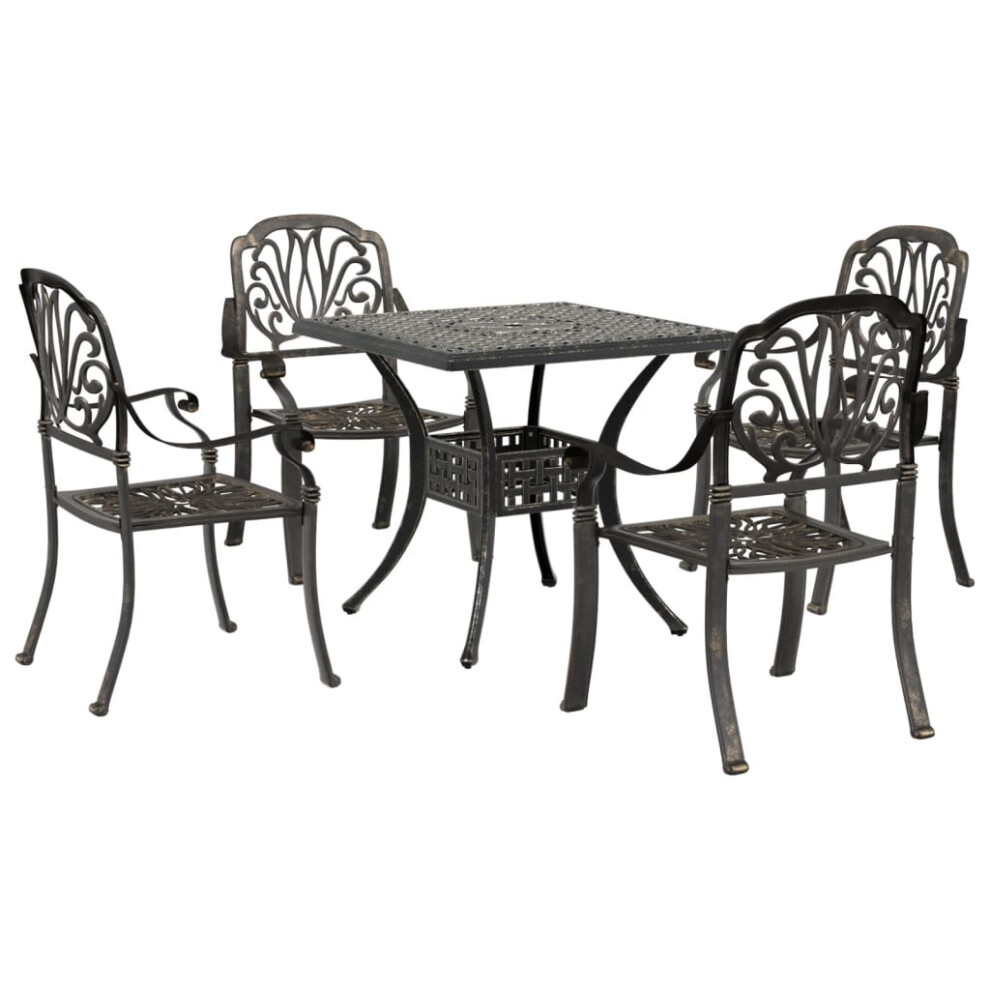 (bronze, 4 piece) vidaXL Bistro Set 3 Piece Bar Set Garden Table and Chair Black Cast Aluminium