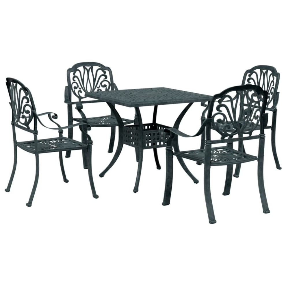 (green, 4 piece) vidaXL Bistro Set 3 Piece Bar Set Garden Table and Chair Black Cast Aluminium