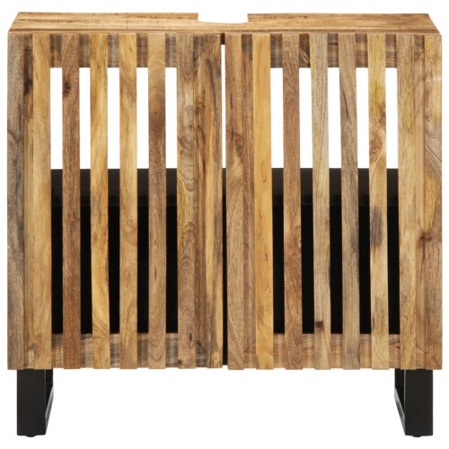 VidaXL (natural, solid rough mango wood) vidaXL Bathroom Sink Cabinet Storage Cabinet Vanity Unit Cupboard Solid Wood 2