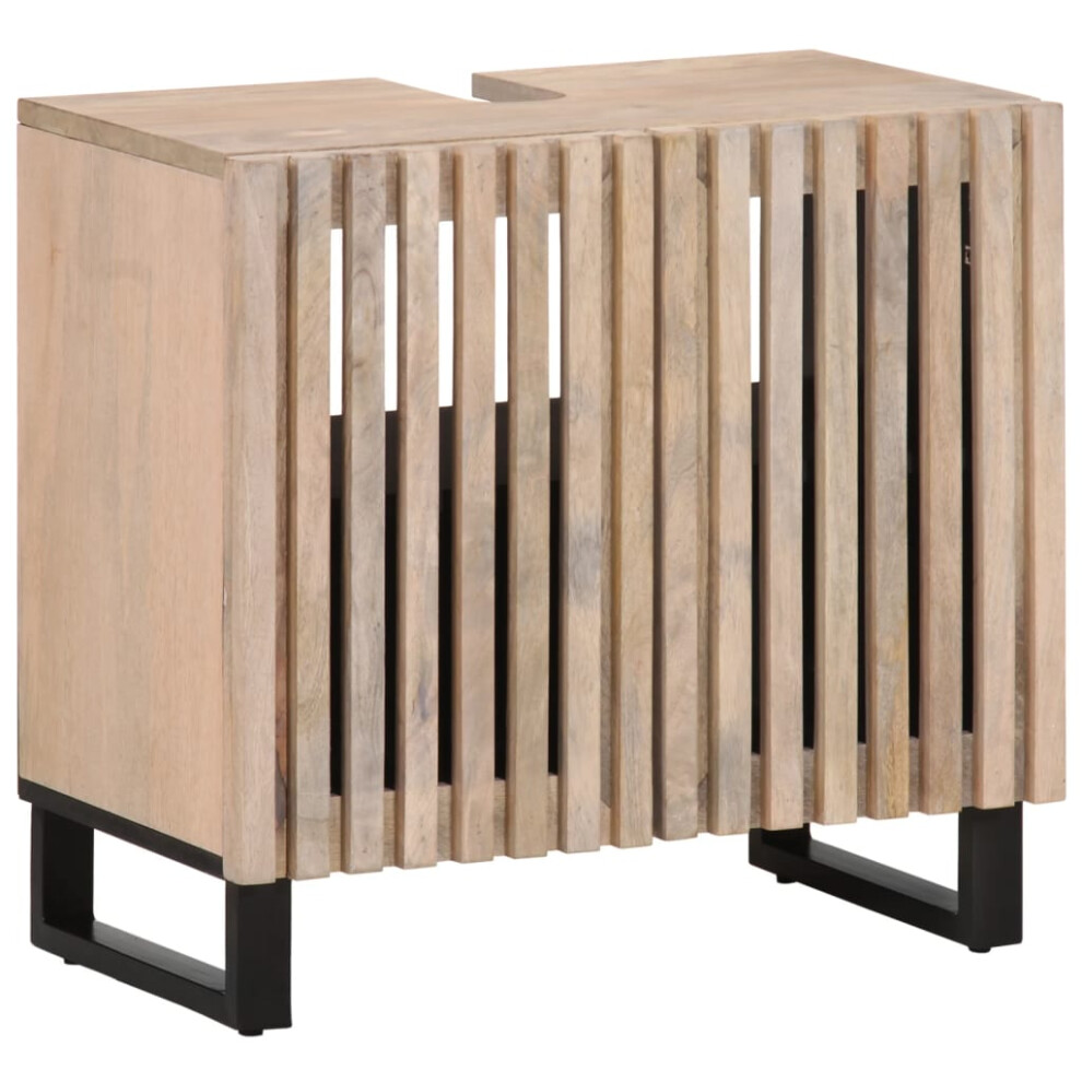 Vidaxl (Light Brown, Solid Mango Wood) Bathroom Sink Cabinet Storage Cabinet Vanity Unit Cupboard Solid Wood