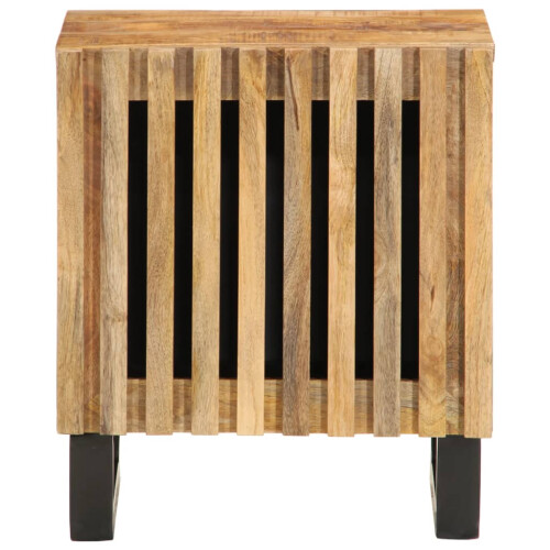 VidaXL (rough mango wood, 1 pcs) vidaXL Bedside Cabinet Home Nightstand Bed Table Side Table Solid Wood Mango 2