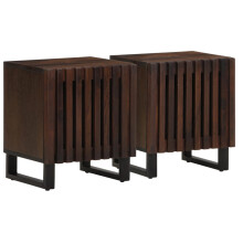(solid mango wood, 2 pcs) vidaXL Bedside Cabinet Home Nightstand Bed Table Side Table Solid Wood Mango