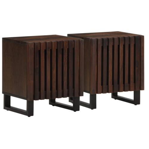 VidaXL (solid mango wood, 2 pcs) vidaXL Bedside Cabinet Home Nightstand Bed Table Side Table Solid Wood Mango