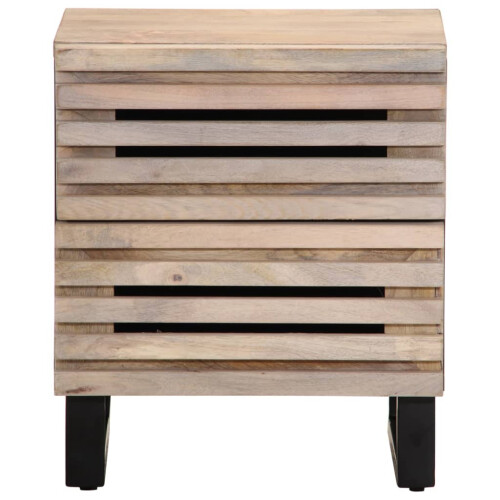 VidaXL (solid bleached wood, 1 pcs) vidaXL Bedside Cabinet Nightstand Bed Cabinet Bed Table Solid Wood Reclaimed 2