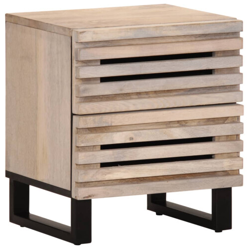 VidaXL (solid bleached wood, 1 pcs) vidaXL Bedside Cabinet Nightstand Bed Cabinet Bed Table Solid Wood Reclaimed