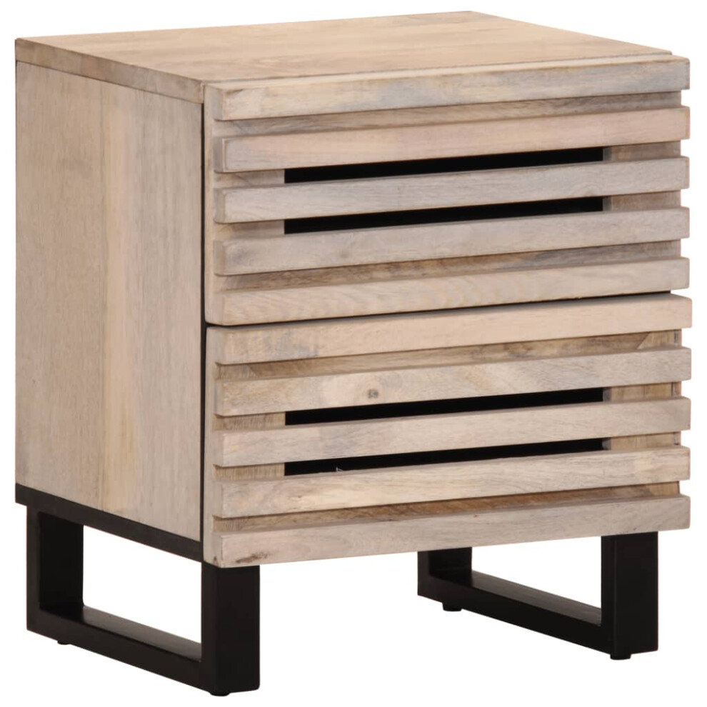 Vidaxl (Solid Bleached Wood, 1 Pcs) Bedside Cabinet Nightstand Bed Cabinet Bed Table Solid Wood Reclaimed