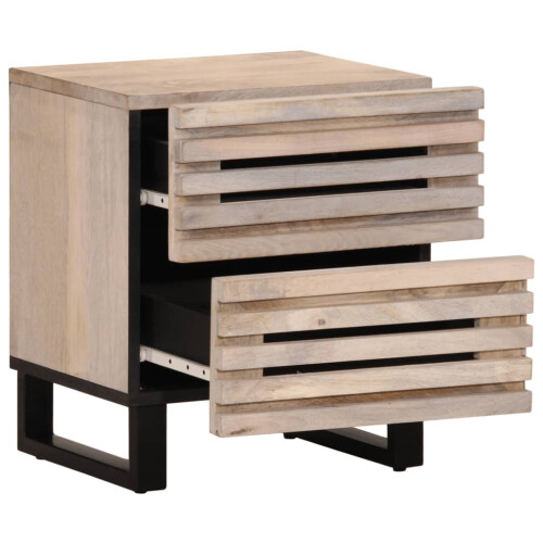 VidaXL (solid bleached wood, 2 pcs) vidaXL Bedside Cabinet Nightstand Bed Cabinet Bed Table Solid Wood Reclaimed 2