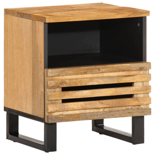 VidaXL (rough mango wood, 2 pcs) vidaXL Bedside Cabinets Nightstand Bed Side Table 2 pcs Solid Wood Acacia 1