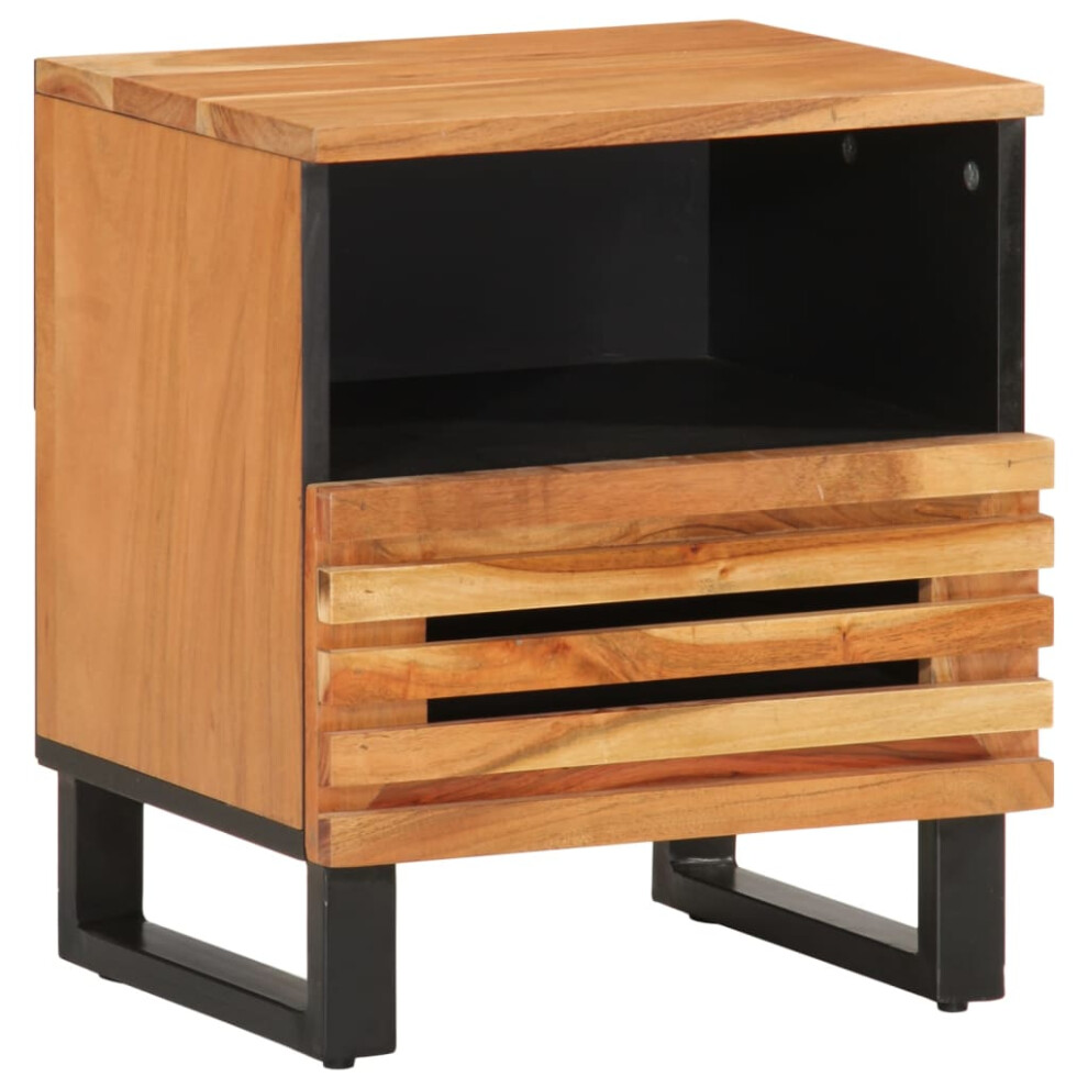 (solid acacia wood, 1 pcs) vidaXL Bedside Cabinets Nightstand Bed Side Table 2 pcs Solid Wood Acacia