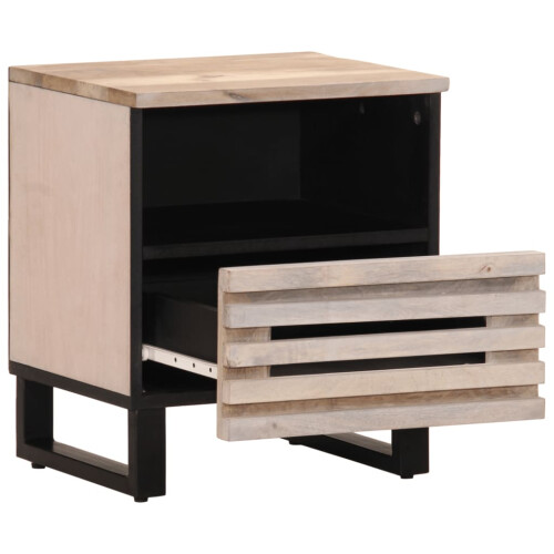VidaXL (solid bleached wood, 1 pcs) vidaXL Bedside Cabinets Nightstand Bed Side Table 2 pcs Solid Wood Acacia 1
