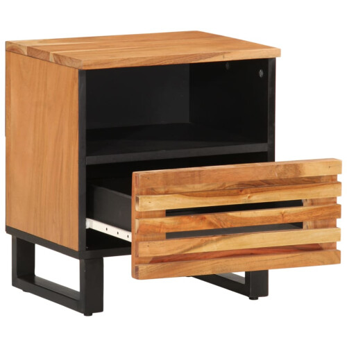 VidaXL (solid acacia wood, 2 pcs) vidaXL Bedside Cabinets Nightstand Bed Side Table 2 pcs Solid Wood Acacia 2