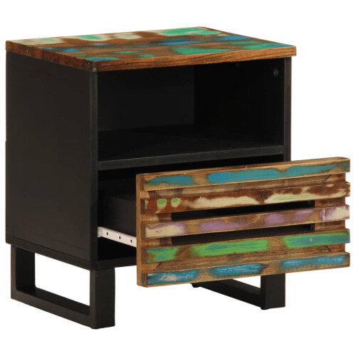 VidaXL (solid reclaimed wood, 1 pcs) vidaXL Bedside Cabinets Nightstand Bed Side Table 2 pcs Solid Wood Acacia 1