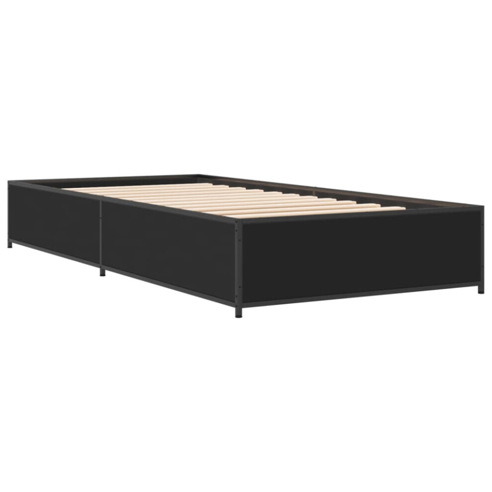 (black, 90 X 200 cm/ 29 cm) vidaXL Bed Frame Bed Black 180x200 Cm Super King Engineered Wood And Metal