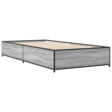 (grey sonoma, 75 x 190 cm/ 29 cm) vidaXL Bed Frame Bed Black 180x200 cm Super King Engineered Wood and Metal