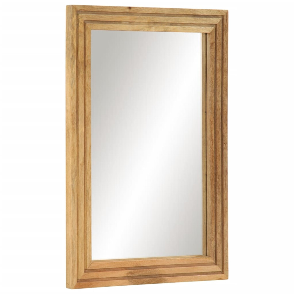 (brown, solid rough mango wood) vidaXL Bathroom Mirror Decor Wall Mounted Mirror Hanging Mirror Solid Wood