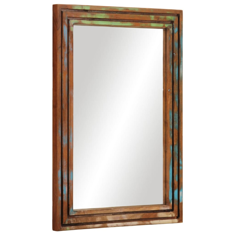 (multicolour, solid acacia wood) vidaXL Bathroom Mirror Decor Wall Mounted Mirror Hanging Mirror Solid Wood