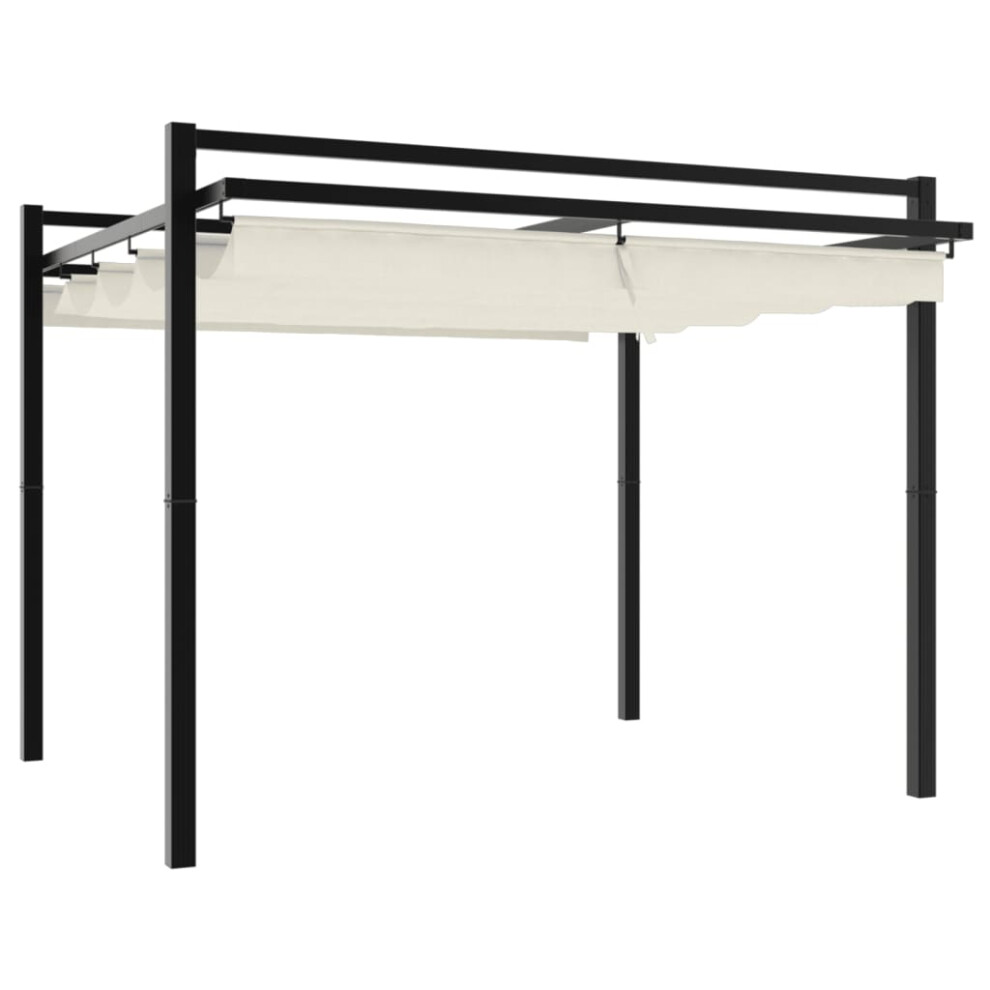 Vidaxl (Cream) Garden Gazebo With Retractable Roof Party Tent Patio Canopy Aluminium