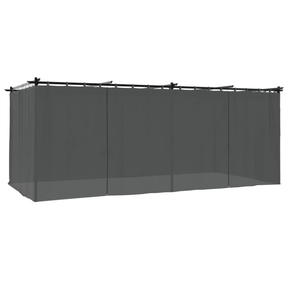 Vidaxl (Anthracite, 6 X 3 M) Gazebo With Curtains Party Tent Pavilion Marquee Canopy Taupe Steel