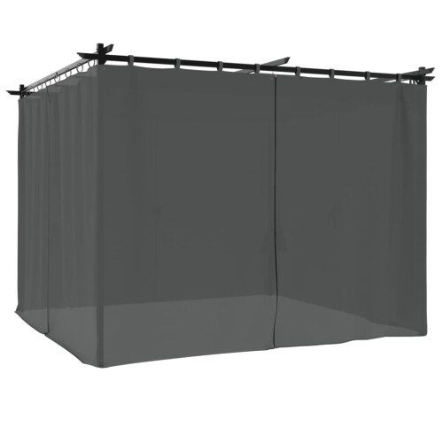 VidaXL vidaXL Pavillon mit Vorhängen Anthrazit 3x3 m Stahl